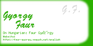 gyorgy faur business card